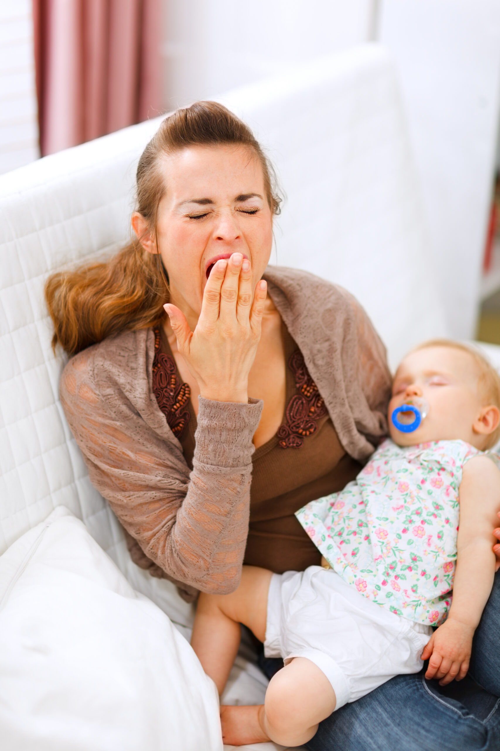 Tired mom with baby who won't nap